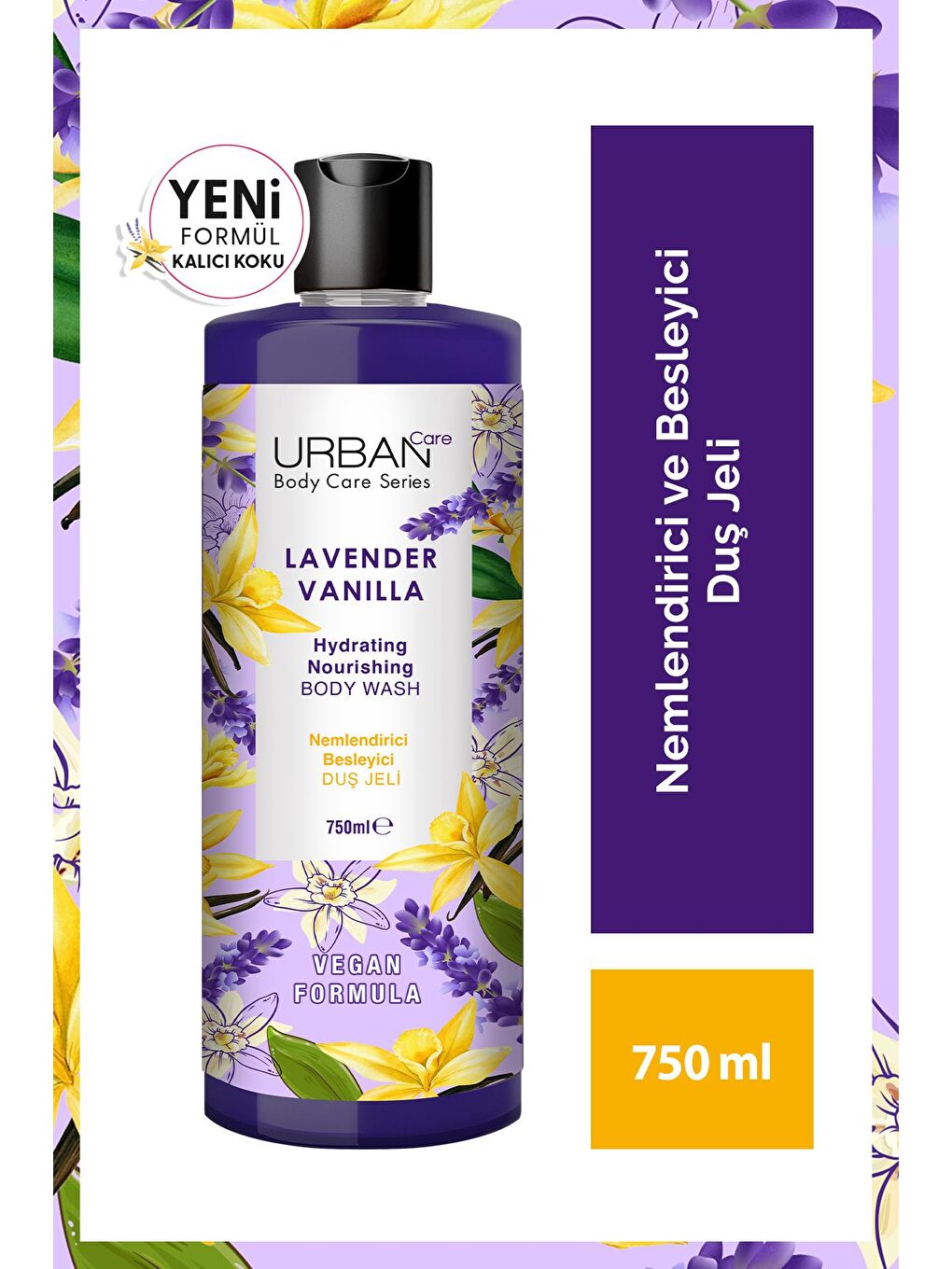 Urban Care Lavender & Vanilla Yenileyici ve Pürüzsüzleştirici Duş Jeli 750 ml