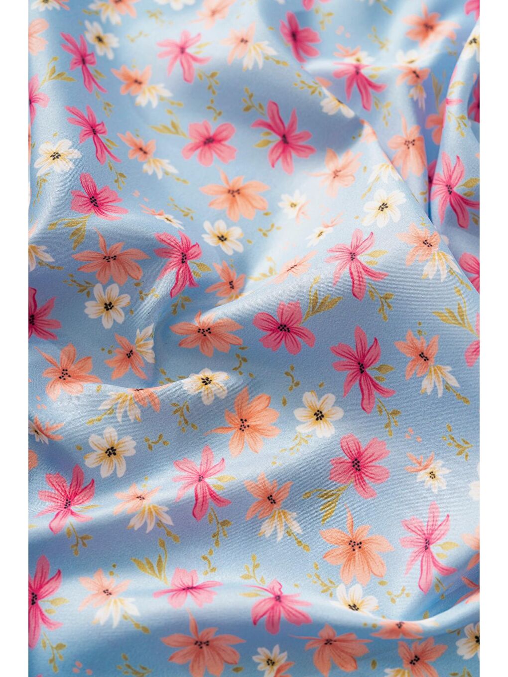 Mavi Kadın Çiçek Desenli 55*55 cm Bandana & Fular-2