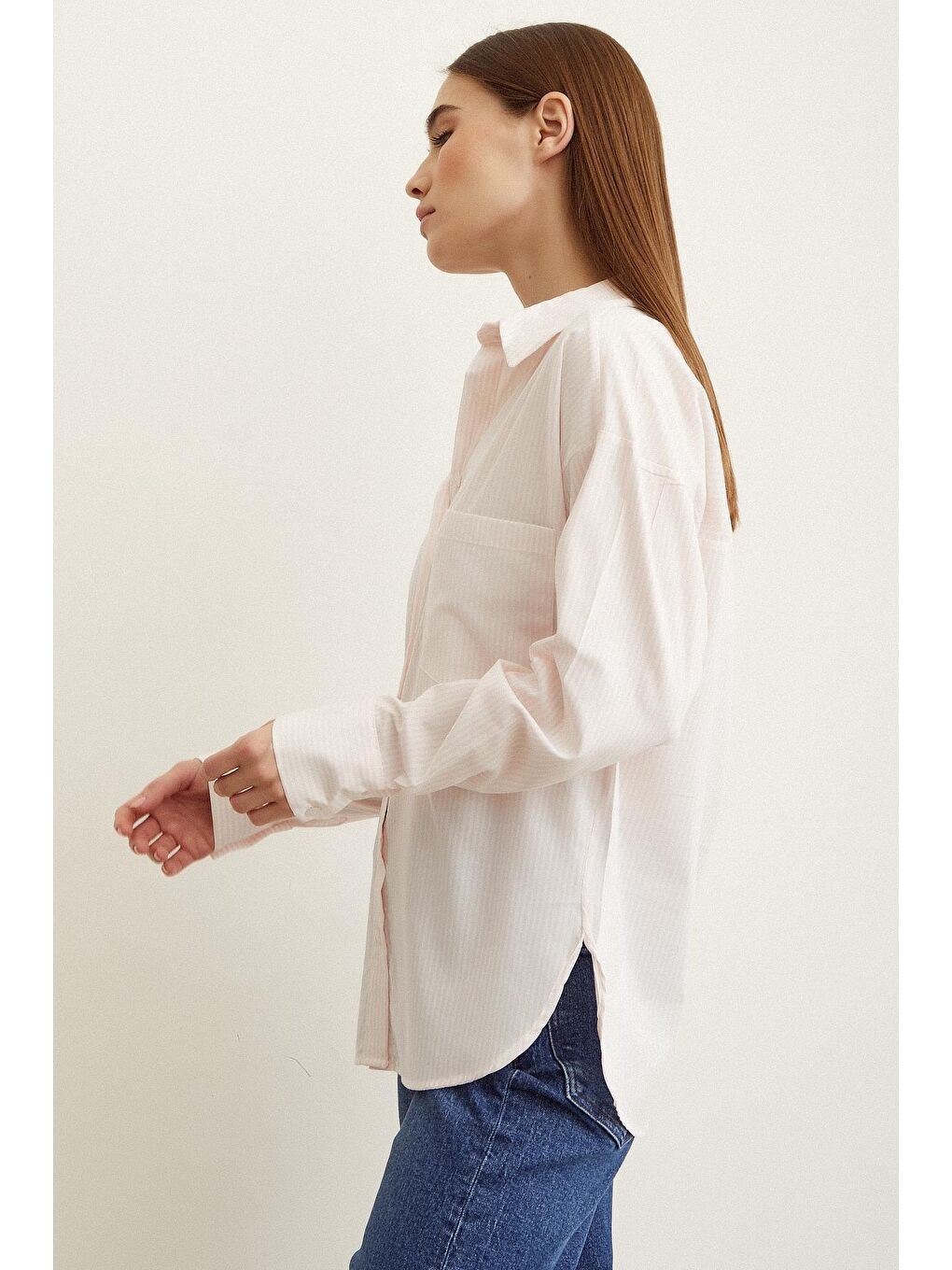 Pembe Çizgili Gömlek-1