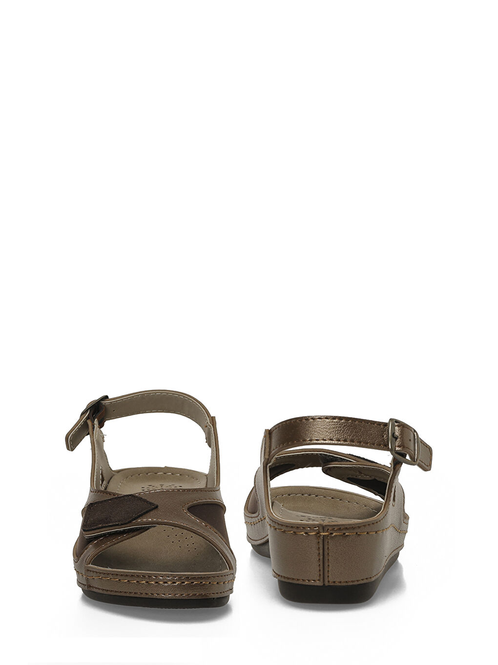 Sarı 167249.Z6FX Bronz Kadın Düz Sandalet-4