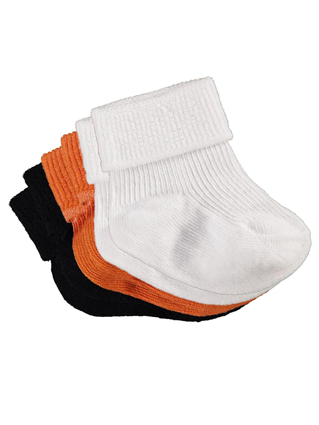 Beyaz Baby Classic Kıvrık 3'lü 6- Bebek Erkek Çorap Set - Standart 18 Ay-3
