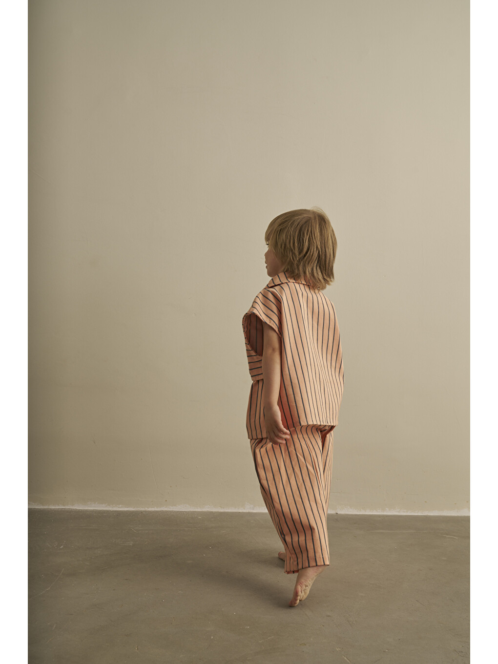 Pembe Sunset Navy Gabardin Pantolonlu Takım-2