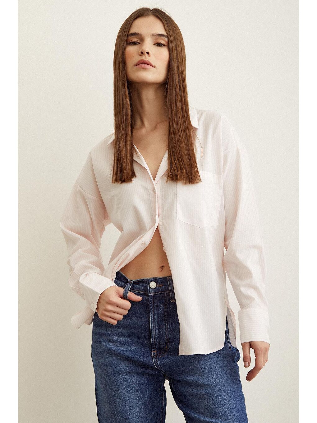 Pembe Çizgili Gömlek-4