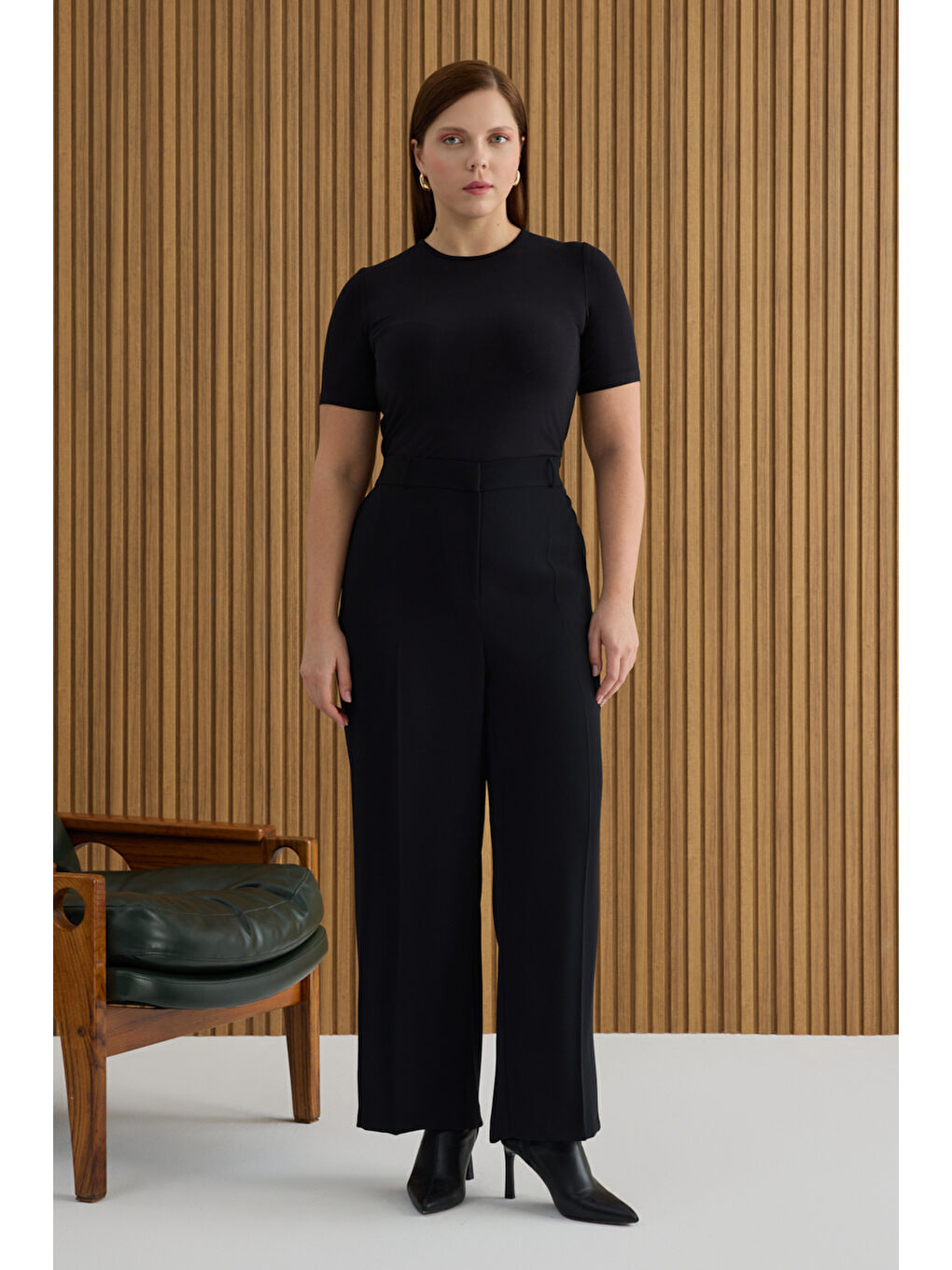 Siyah Dokuma Pantolon-1