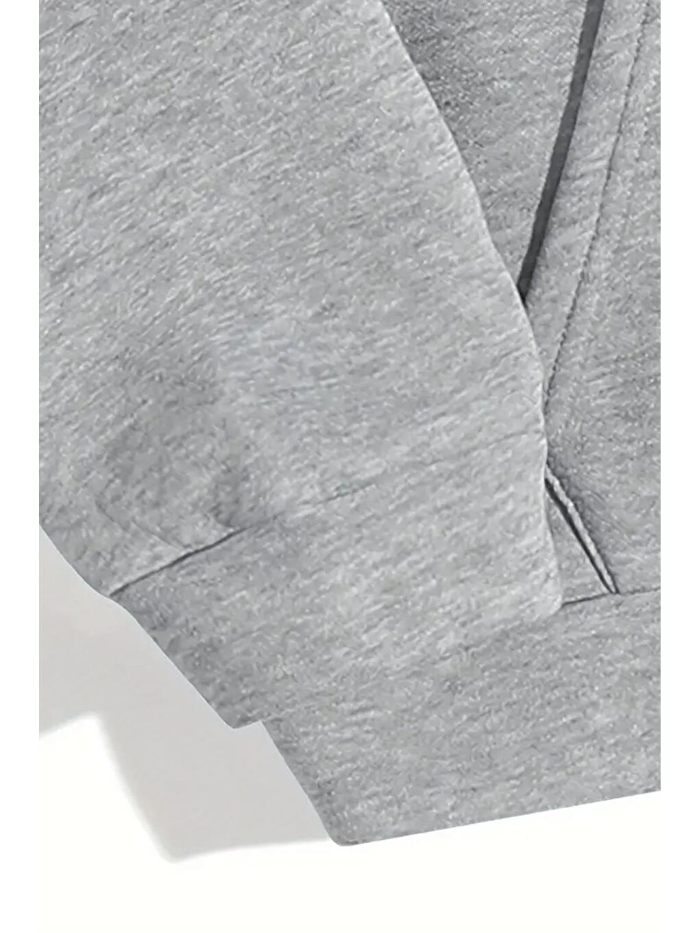 Gri Ön Yazı Baskılı İçi Pamuklu Unisex Sweatshirt-2