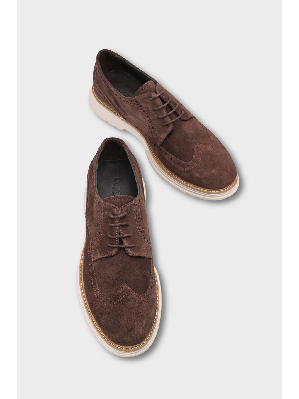 Kahverengi Joachim Hakiki Deri Süet Bağcıklı İçi Hakiki Deri Astarlı Erkek Loafer Ayakkabı-5