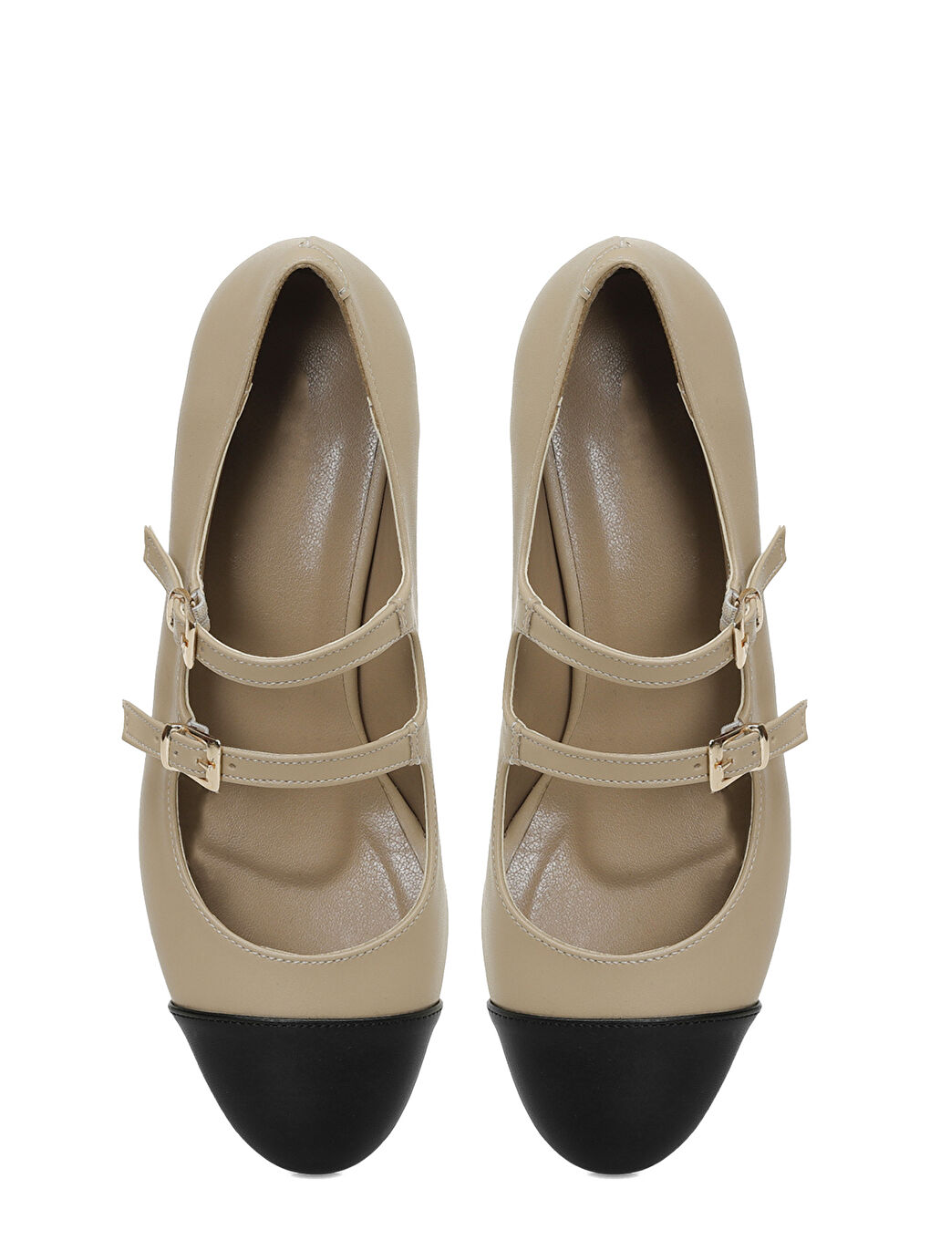 Bej 325038.Z 5FX Krem Kadın Topuklu Ayakkabı-3