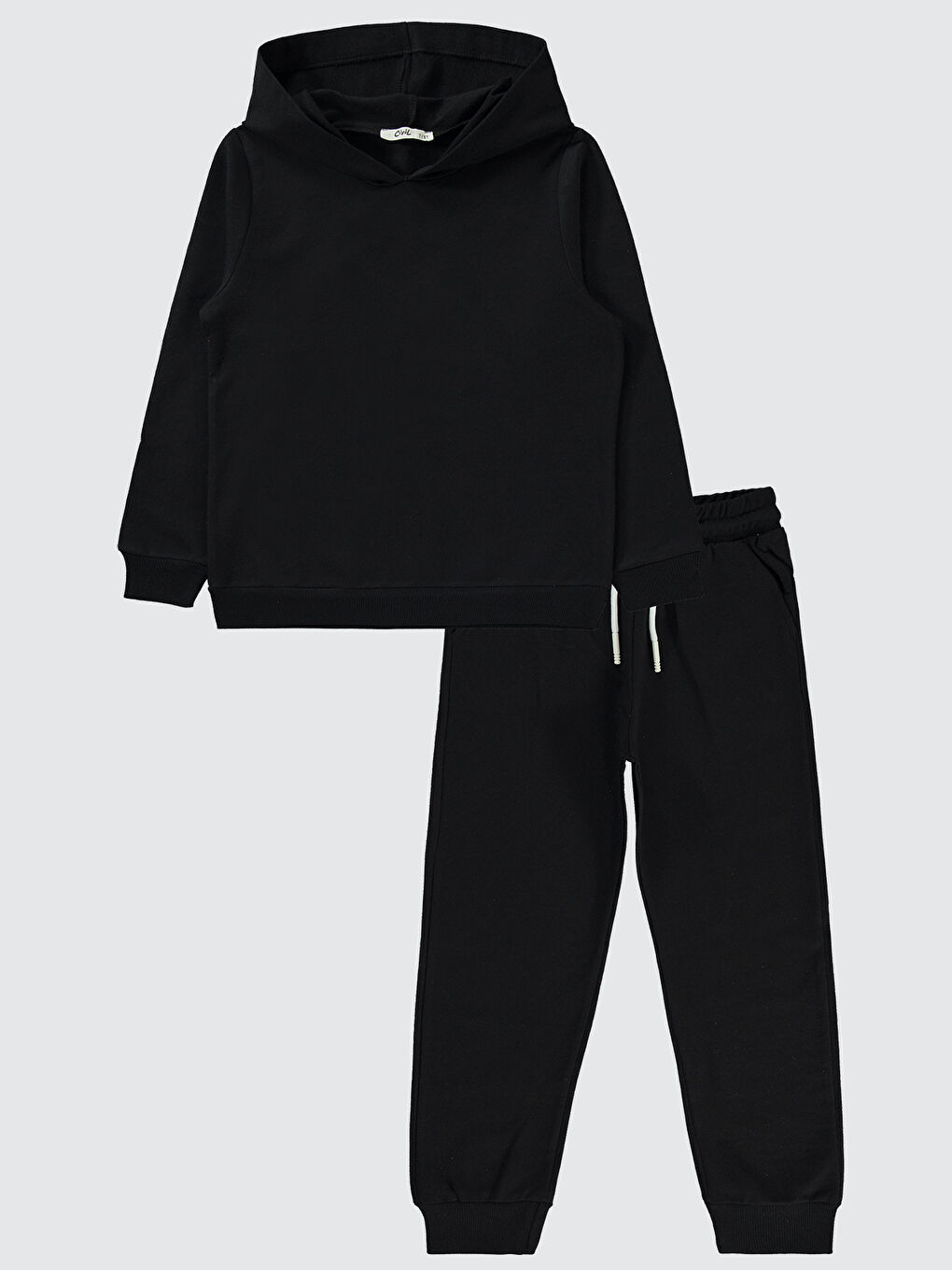 Unisex Çocuk Eşofman Takımı 10-13 Yaş Siyah-0