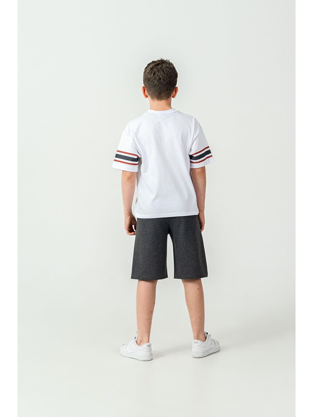 Antrasit Warrior Strenght Baskılı Erkek Çocuk Şort - Tişört Takımı-4
