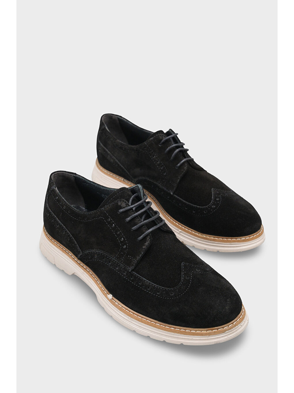 Siyah Joachim Hakiki Deri Süet Bağcıklı İçi Hakiki Deri Astarlı Erkek Loafer Ayakkabı-1