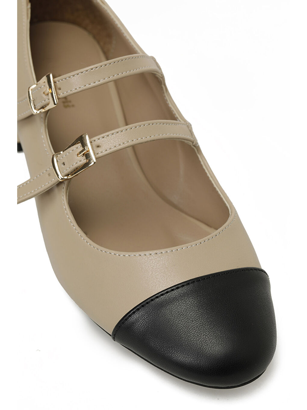 Bej 325038.Z 5FX Krem Kadın Topuklu Ayakkabı-6