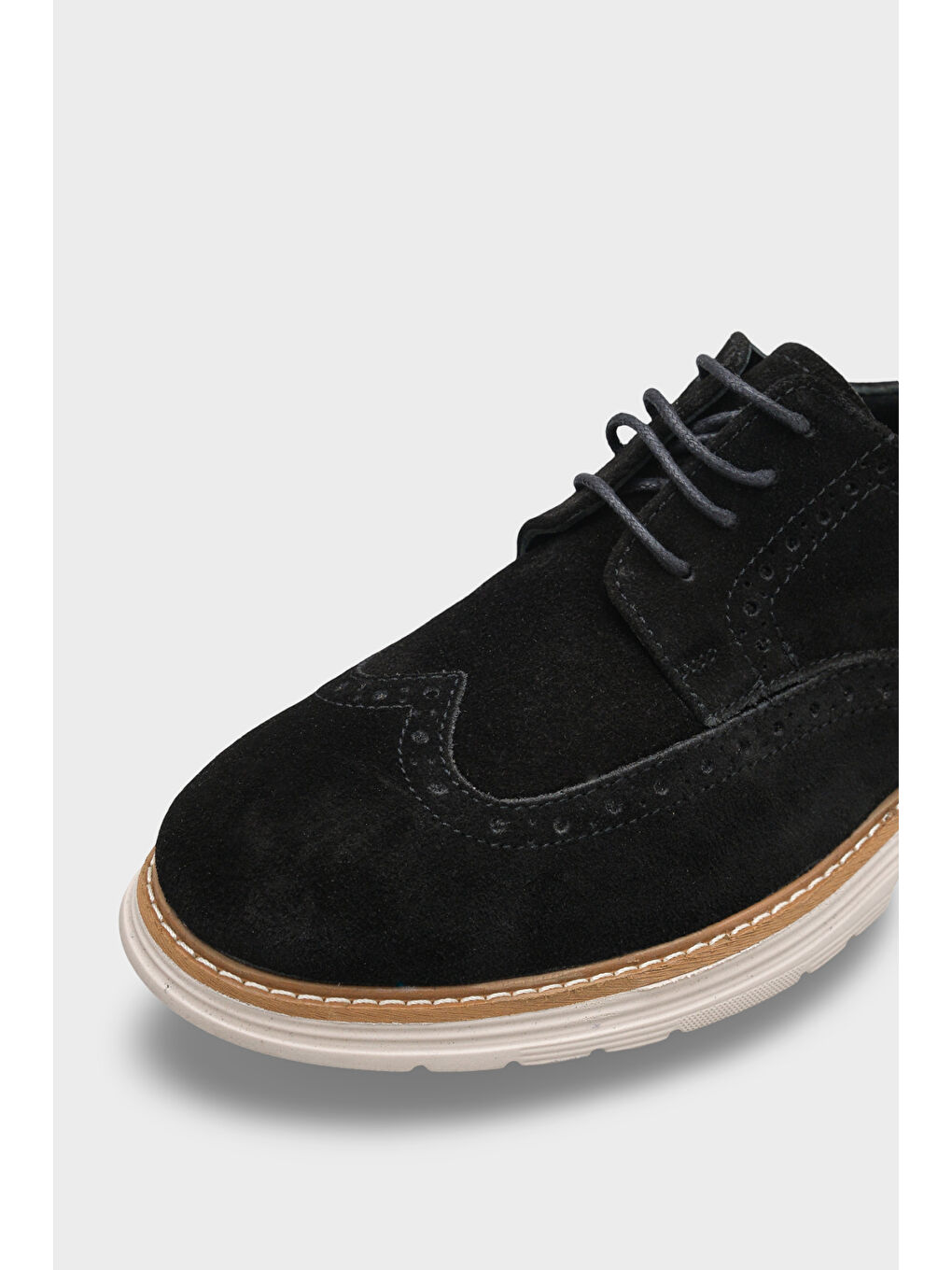 Siyah Joachim Hakiki Deri Süet Bağcıklı İçi Hakiki Deri Astarlı Erkek Loafer Ayakkabı-3