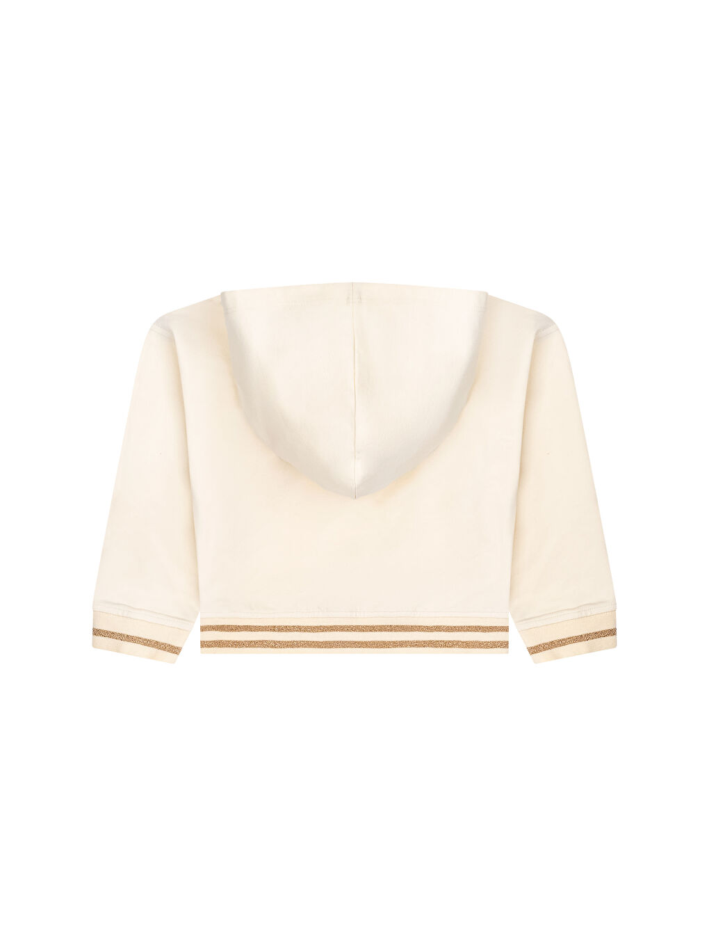 Ekru Çiçek Sim Baskılı Kapüşonlu Sweatshirt-2