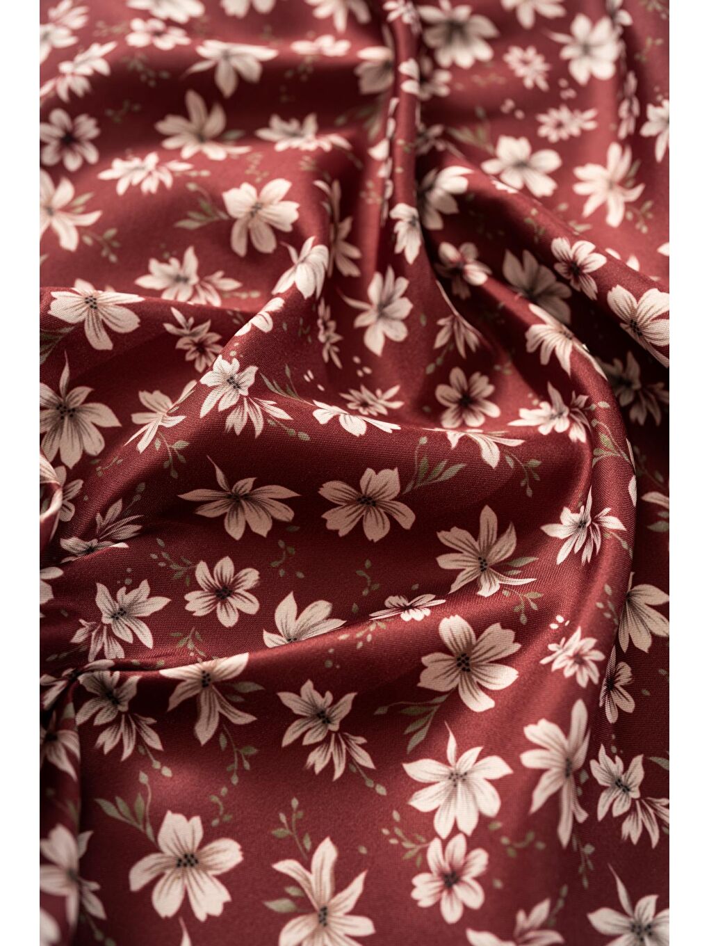 Bordo Kadın Çiçek Desenli 55*55 cm Bandana & Fular-2