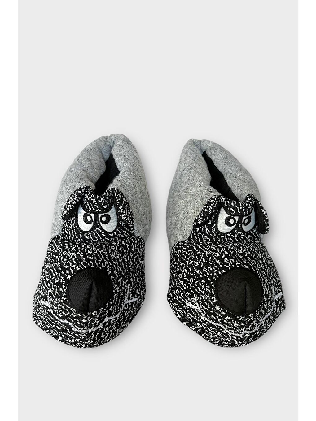 Gri Erkek Örgülü Panduf Ev Botu Grİ-5