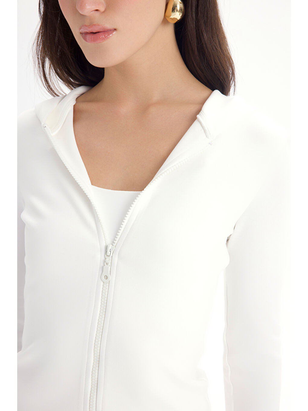 Miyon Bandana Detay Ekru Kapüşonlu Takım-6