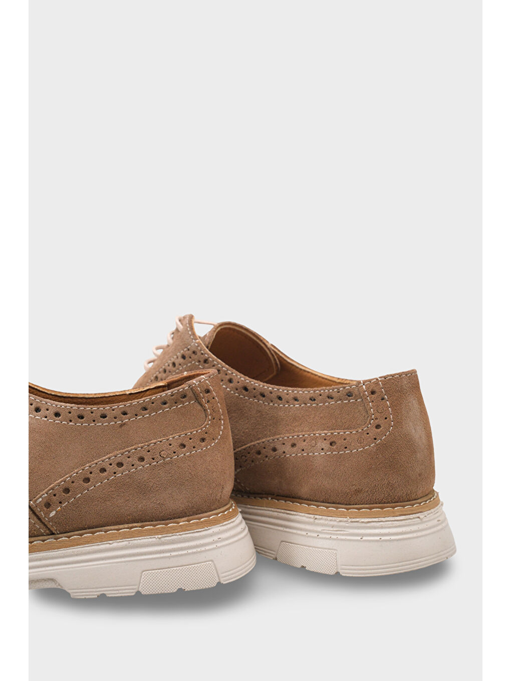 Bej Joachim Hakiki Deri Süet Bağcıklı İçi Hakiki Deri Astarlı Erkek Loafer Ayakkabı-2