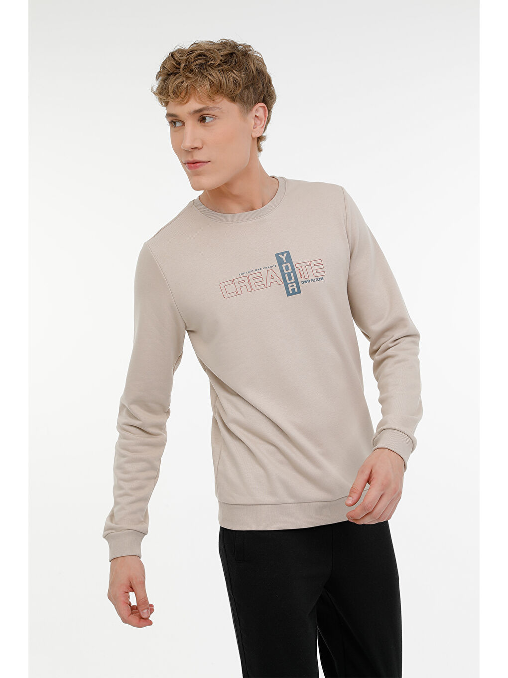 Kinetix Bej ME SHANE 16ED06 3PR Bej Erkek Sweatshirt