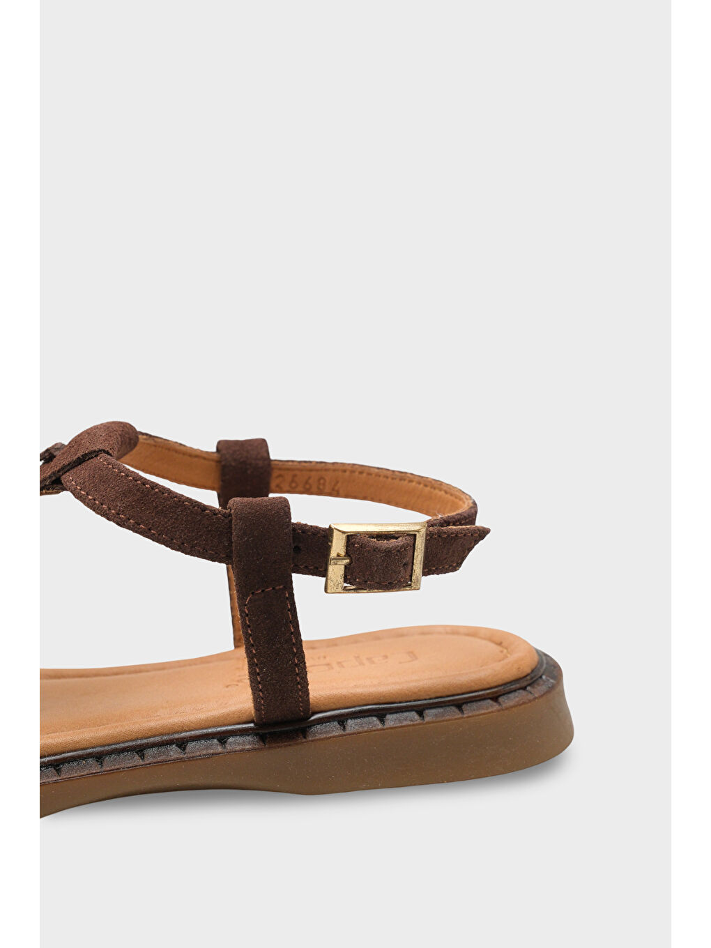 Kahverengi Mallorie Hakiki Deri Metal Tokalı Düz Topuklu Kadın Sandalet-2