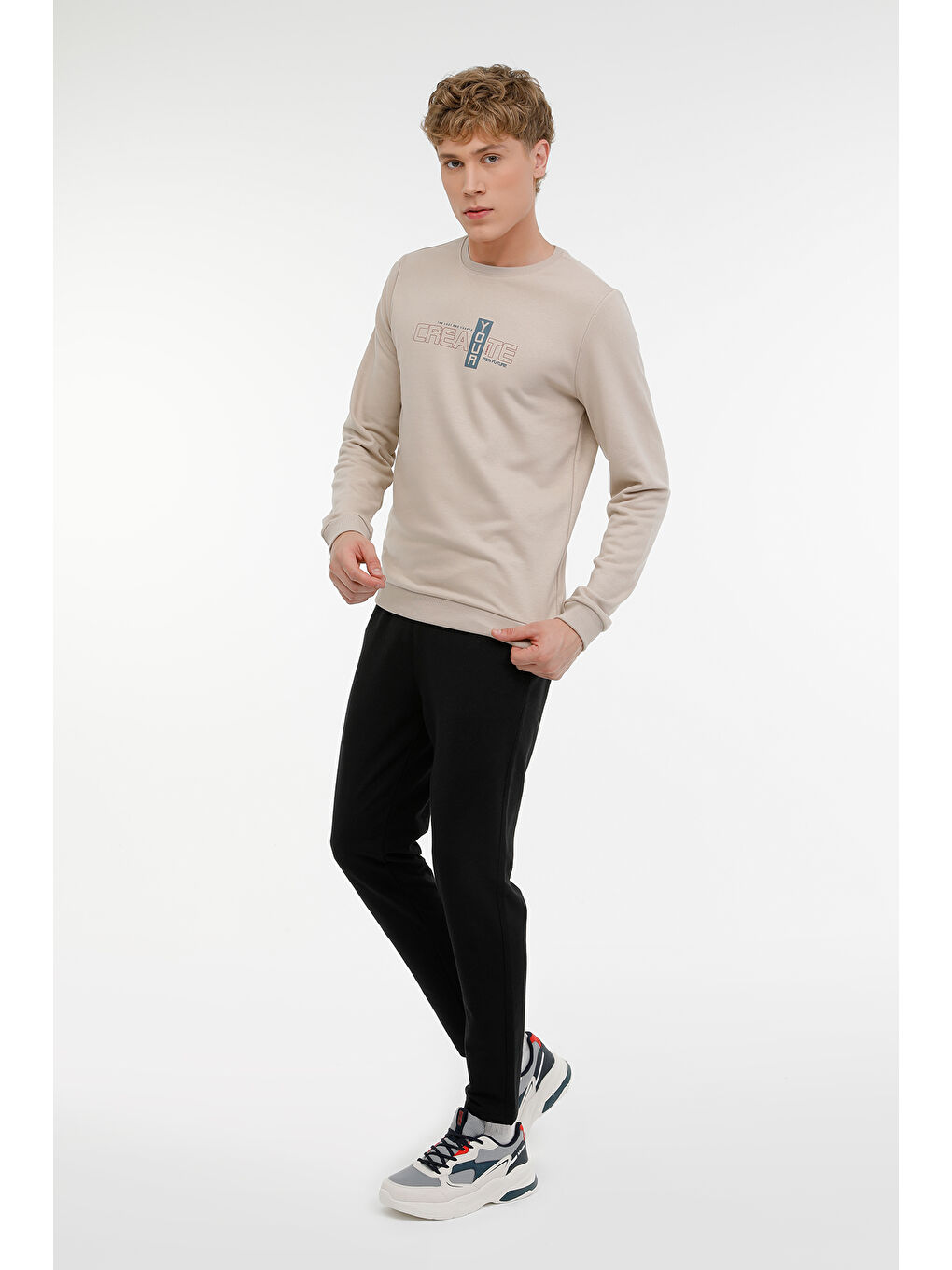 Kinetix Bej ME SHANE 16ED06 3PR Bej Erkek Sweatshirt - 2