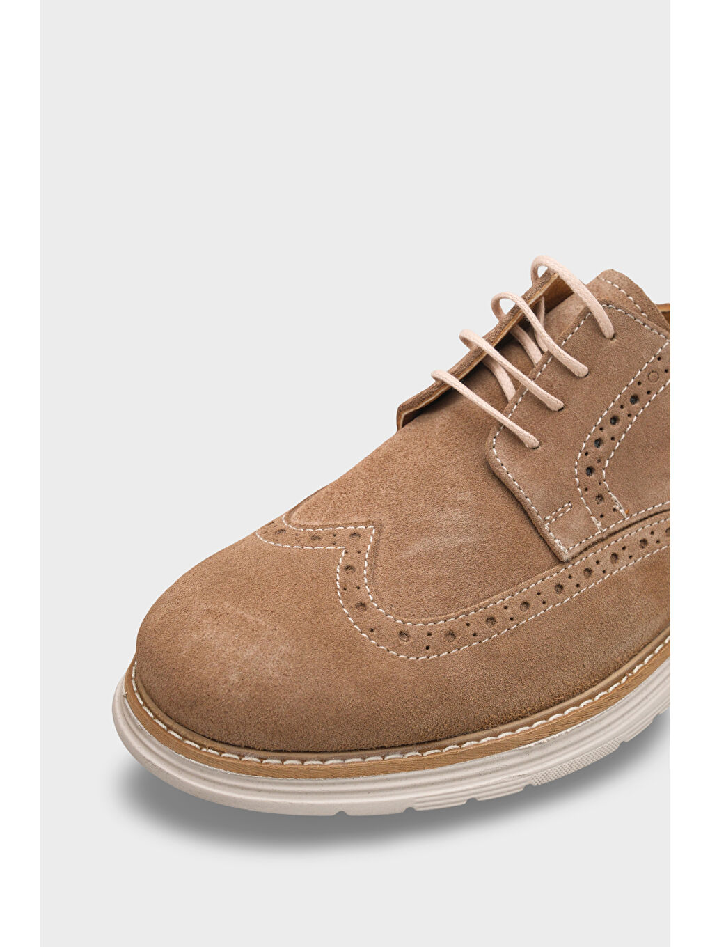 Bej Joachim Hakiki Deri Süet Bağcıklı İçi Hakiki Deri Astarlı Erkek Loafer Ayakkabı-3