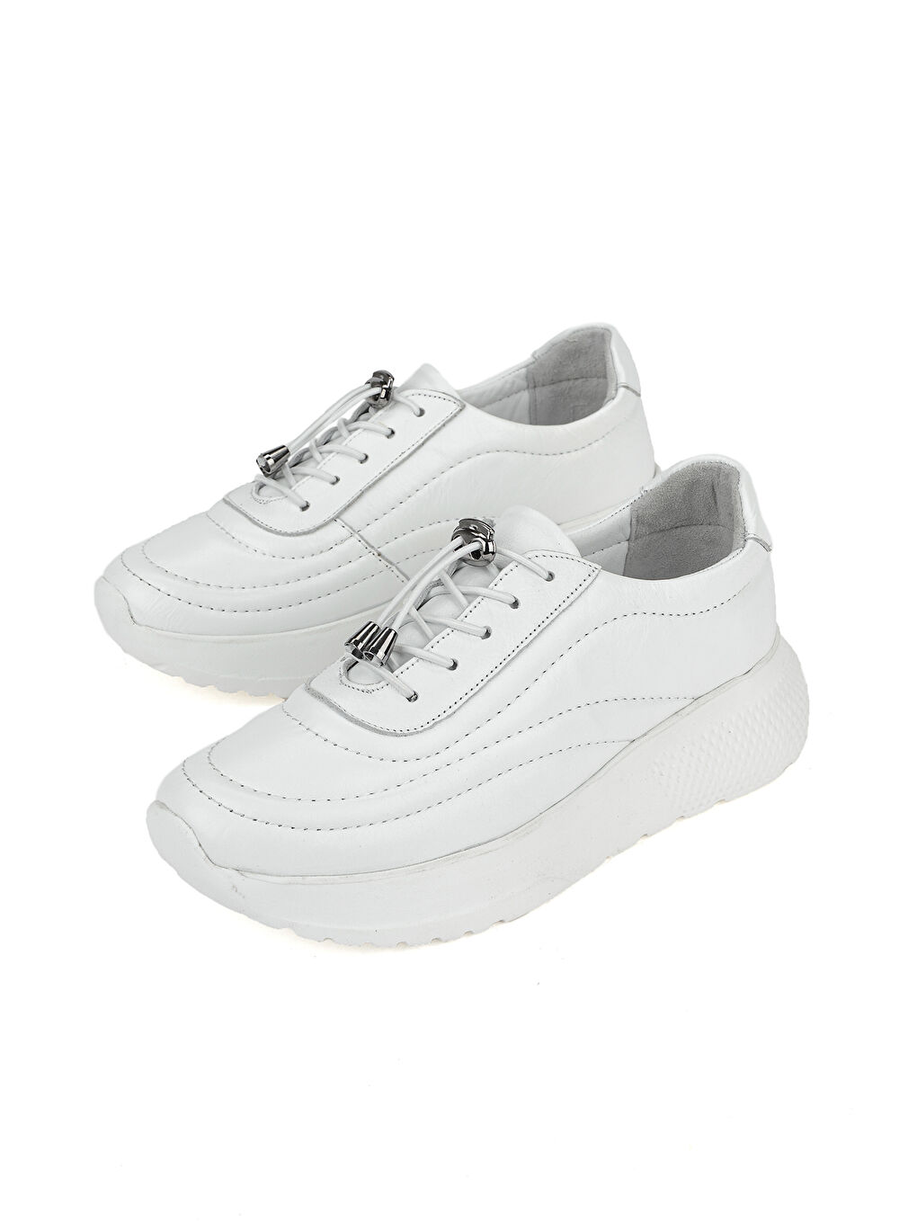 Kadın Hakiki Deri Sneaker 1611050ZF100 Beyaz-4
