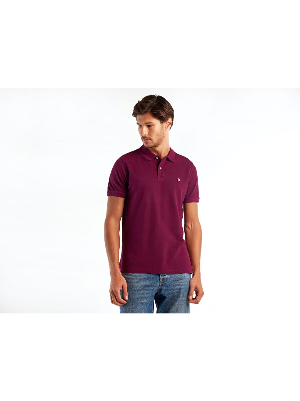 United Colors Of Benetton Erkek Koyu Mor Regular Fit Kısa Kollu Polo Tshirt - 1