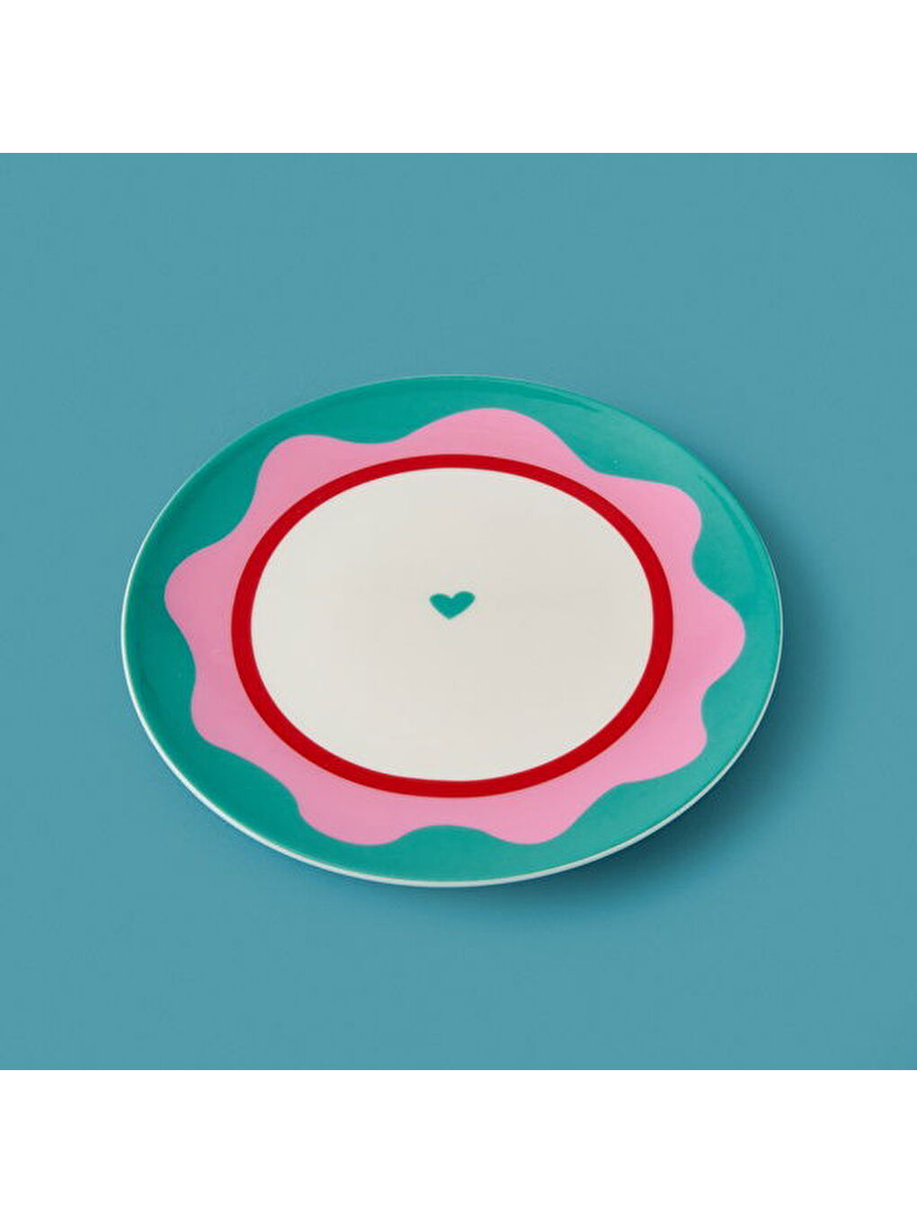 Kitchen Granny Tatlı Tabağı - Yeşil / Pembe - 19 cm