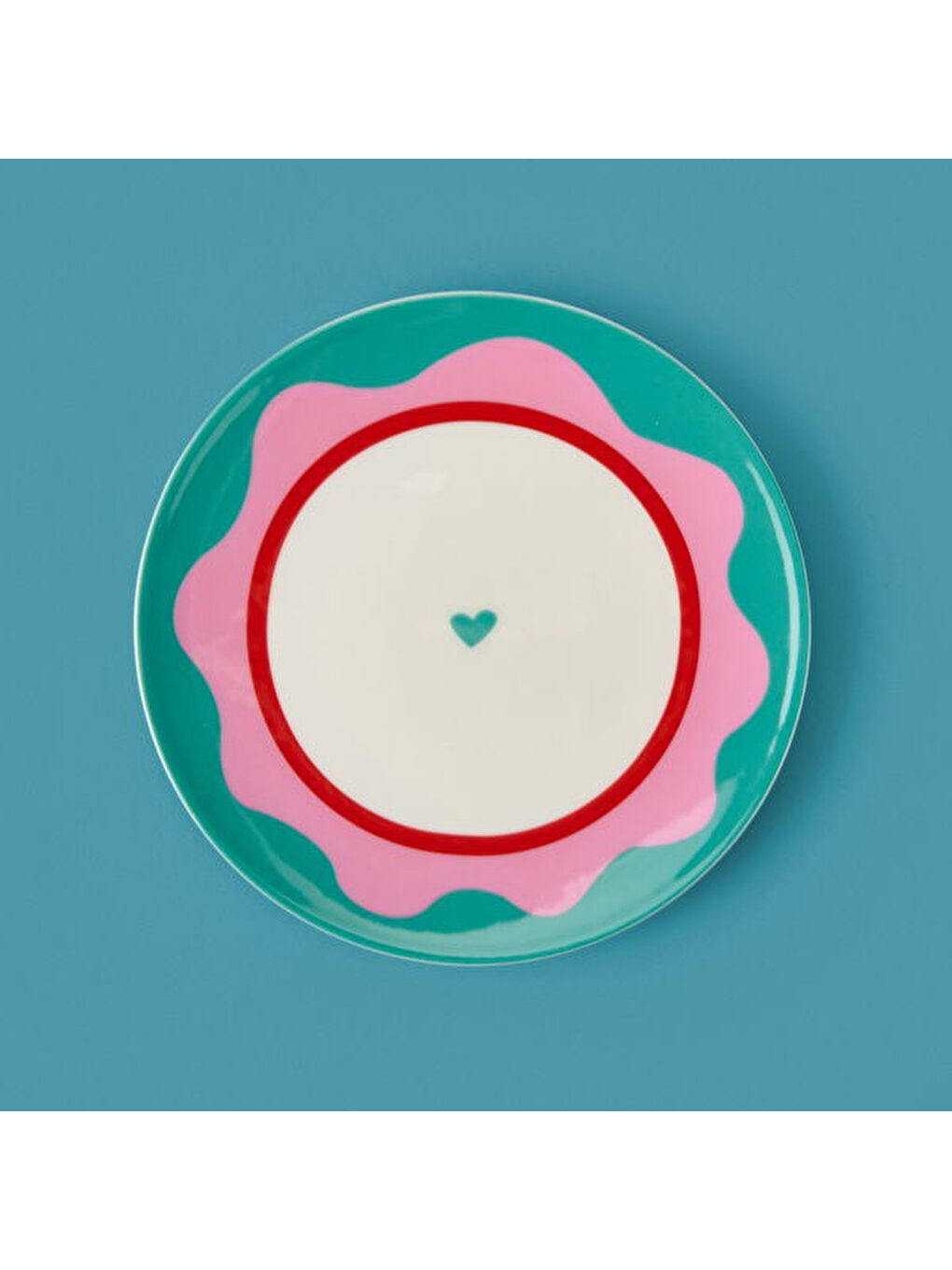 Kitchen Granny Tatlı Tabağı - Yeşil / Pembe - 19 cm-1