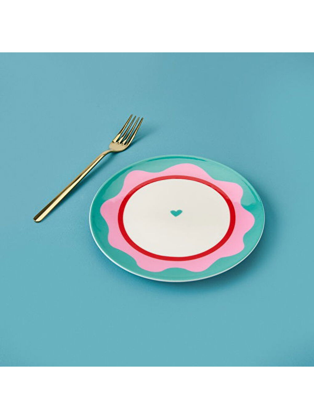 Kitchen Granny Tatlı Tabağı - Yeşil / Pembe - 19 cm-2