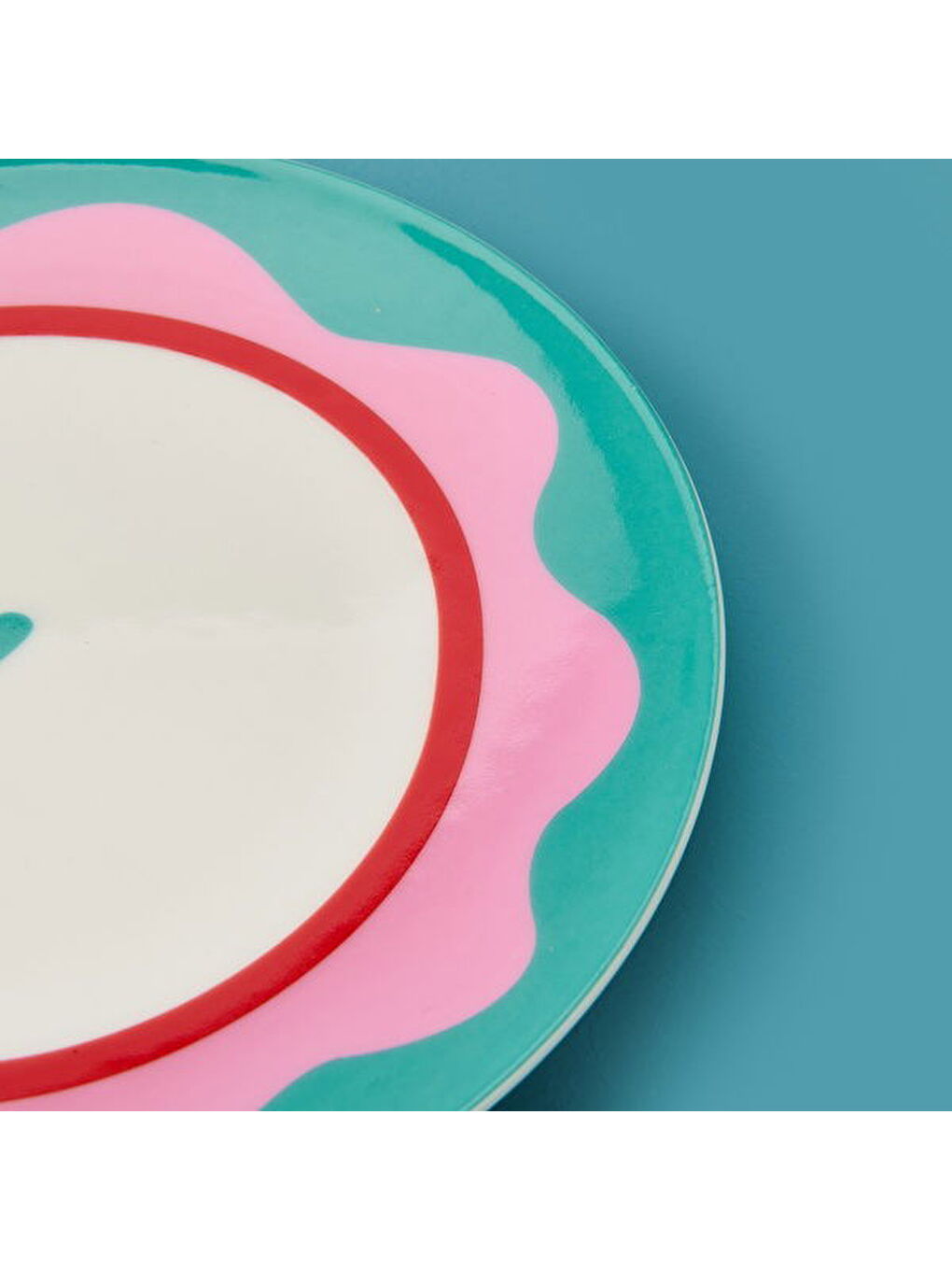 Kitchen Granny Tatlı Tabağı - Yeşil / Pembe - 19 cm-3