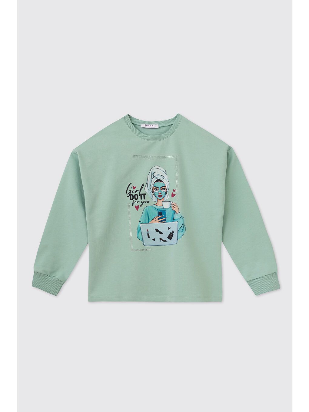 Yeşil Kız Çocuk Mint Sweatshirt