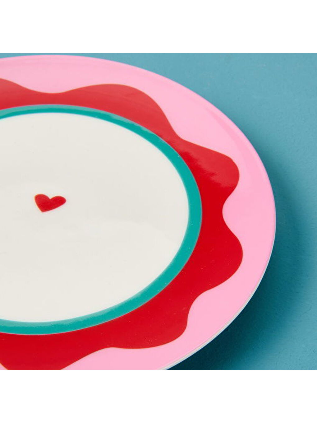 Kitchen Granny Tatlı Tabağı - Pembe / Kırmızı - 19 cm-1