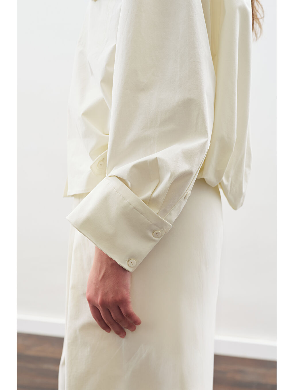 Dikiş Detaylı Bomber Gömlek Ekru-1