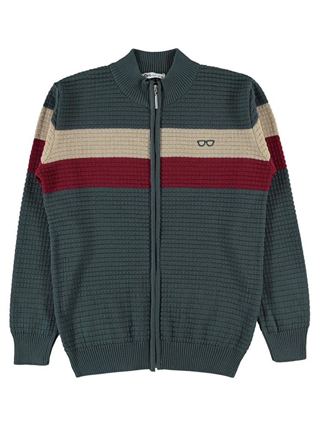 Antrasit Boys Çizgi Desenli Armalı 10-13 Yaş Hırka