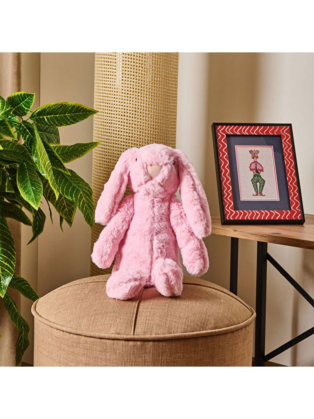 Soft Rabbit Figürlü Yastık - Pembe - 16x35 cm
