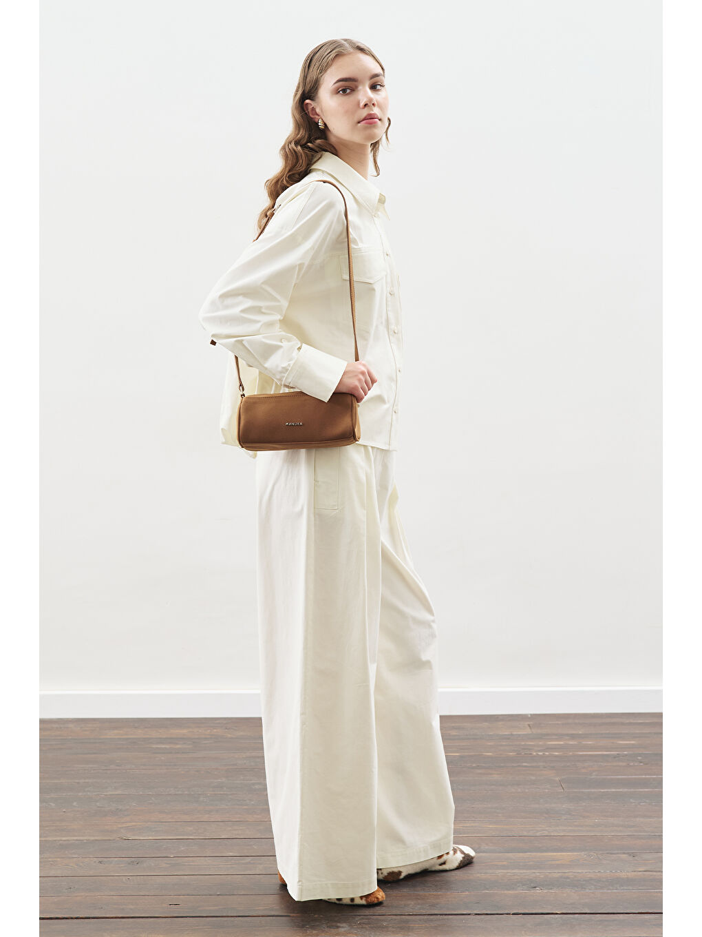 Dikiş Detaylı Bomber Gömlek Ekru-3