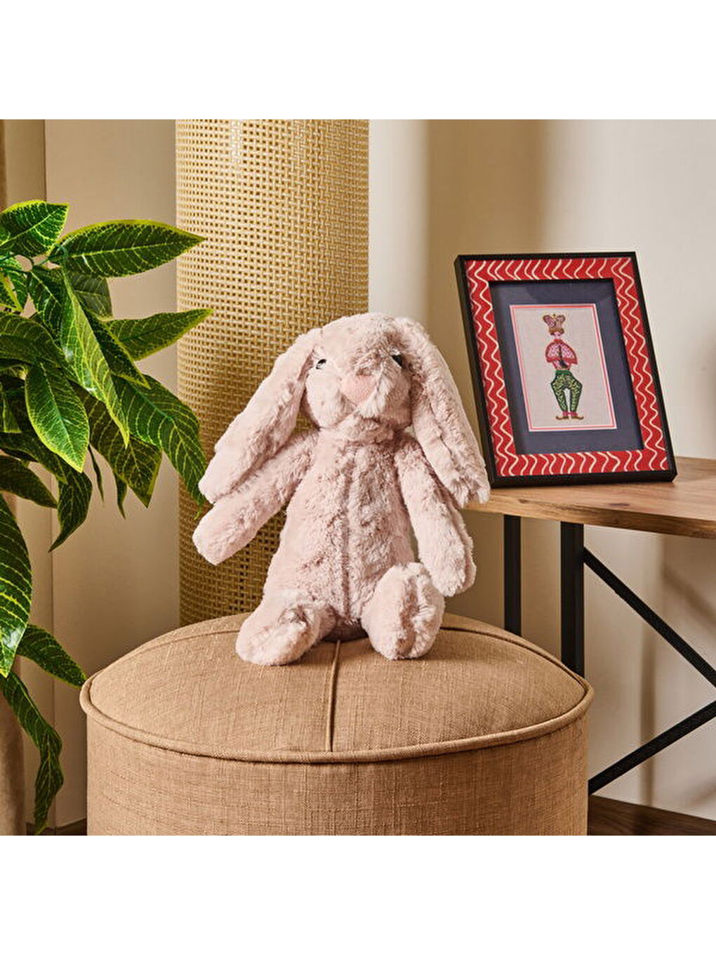 Soft Rabbit Figürlü Yastık - Bej - 16x35 cm