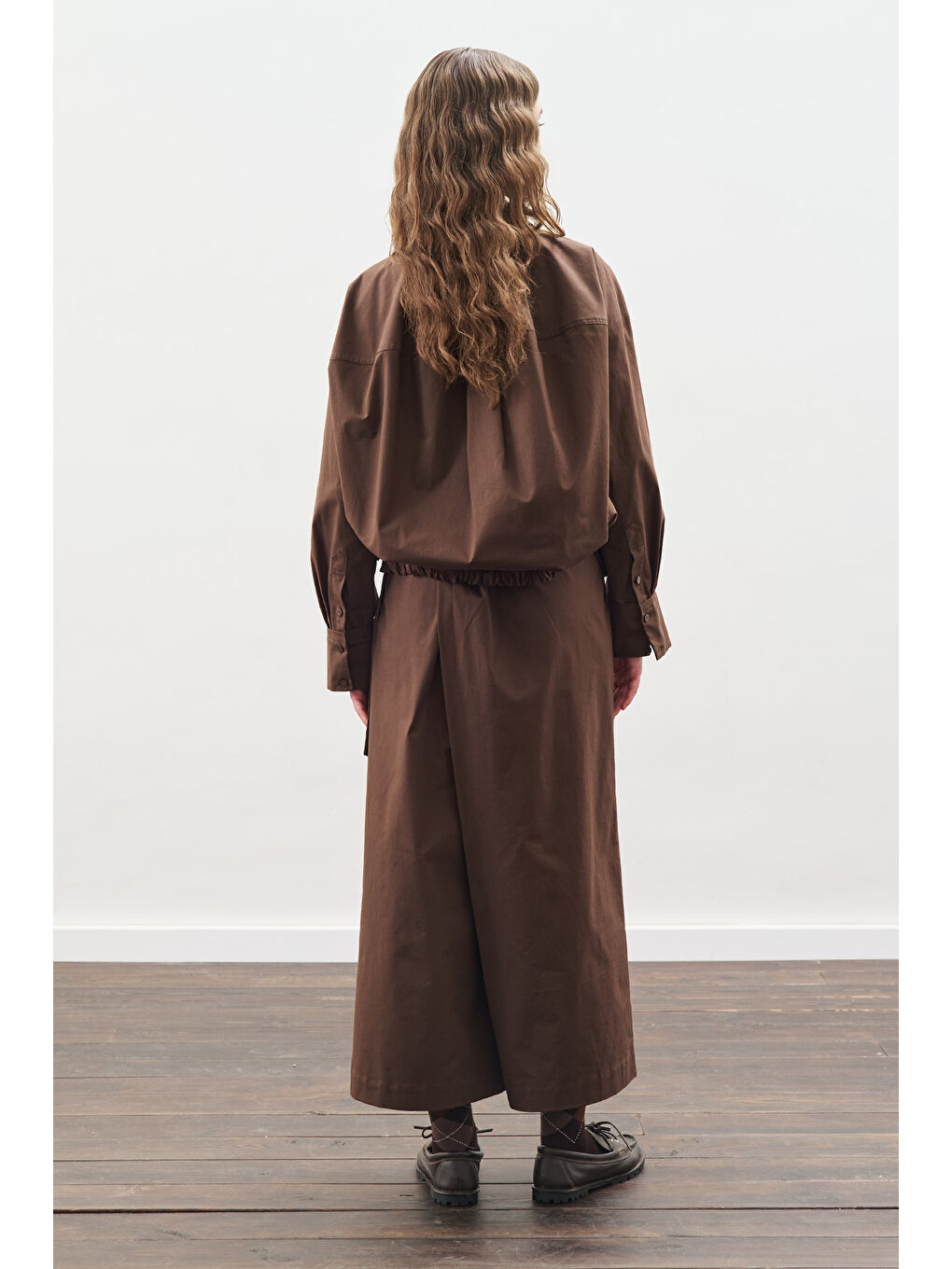 Dikiş Detaylı Bomber Gömlek Kahverengi-6