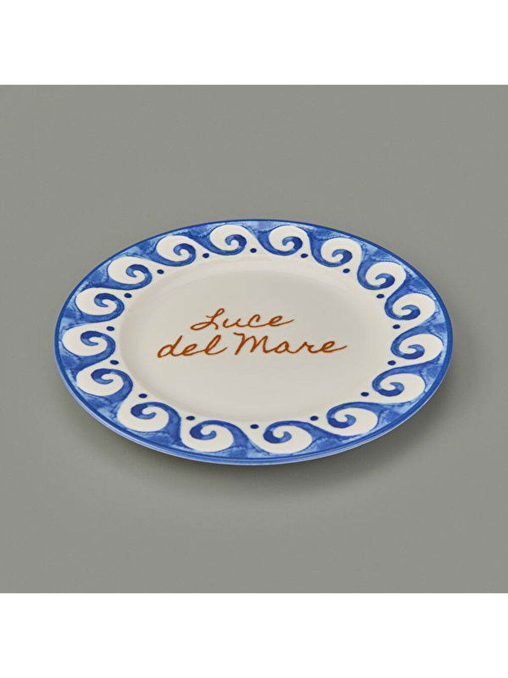 Kitchen Luve Del Mare Tatlı ve Kahvaltı Tabağı - Krem / Mavi - 21 cm-1