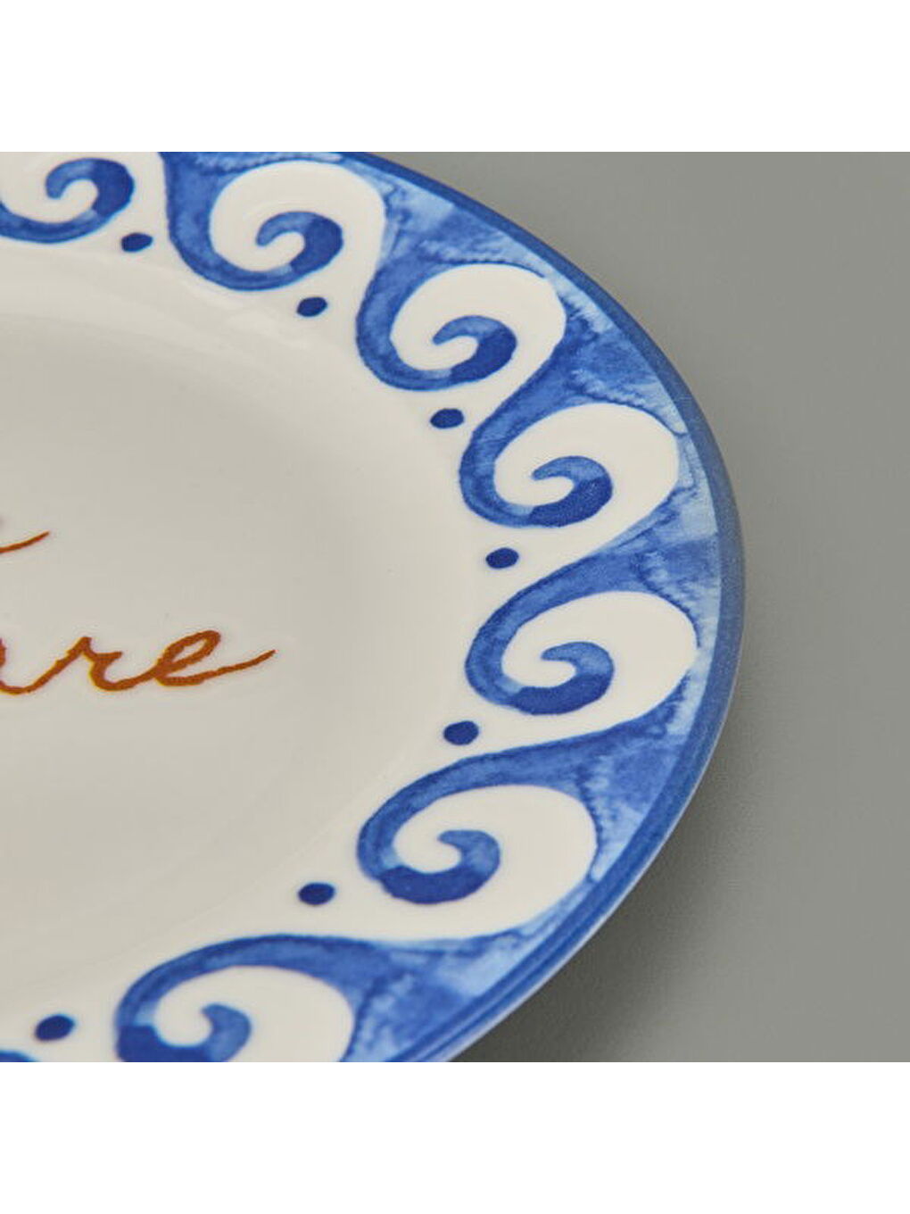 Kitchen Luve Del Mare Tatlı ve Kahvaltı Tabağı - Krem / Mavi - 21 cm-2