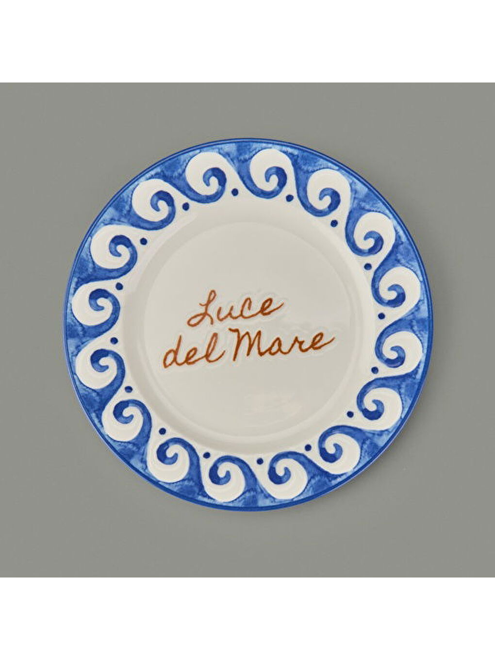 Kitchen Luve Del Mare Tatlı ve Kahvaltı Tabağı - Krem / Mavi - 21 cm-4