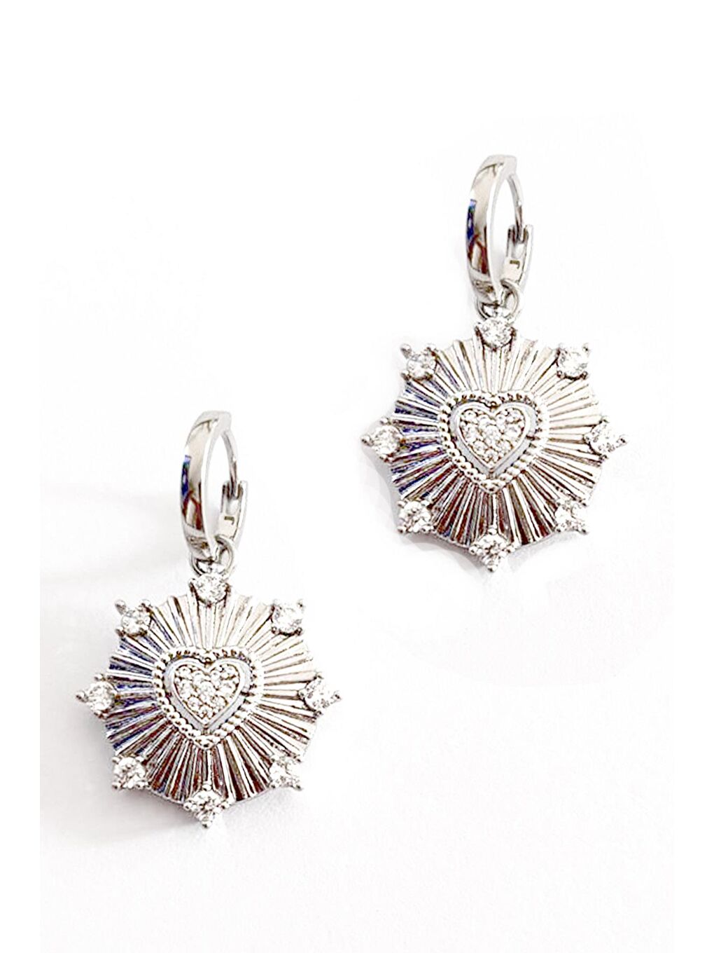 Gri Juping Çiçek Küpe-3