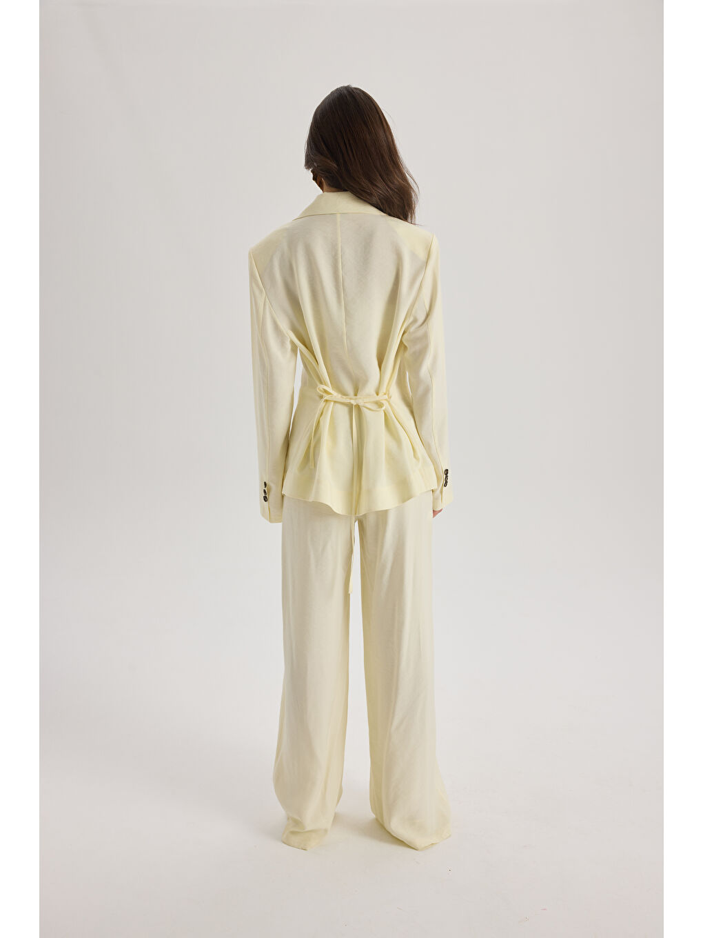 Breeze Bağlamalı Sarı Ceket Pantolon Takım-4
