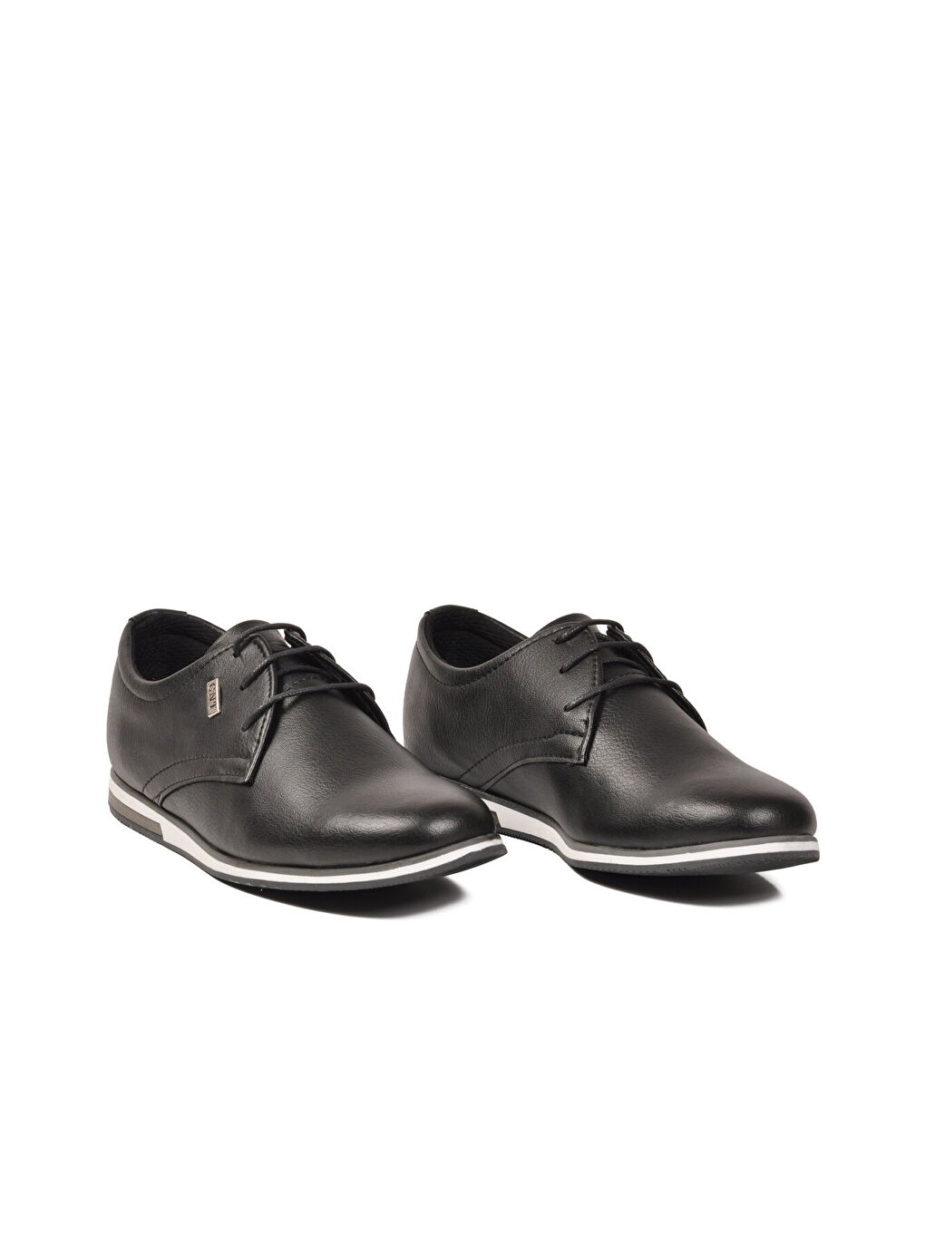 Siyah Beyaz Bağcıklı Erkek Casual Ayakkabı 211 M-2