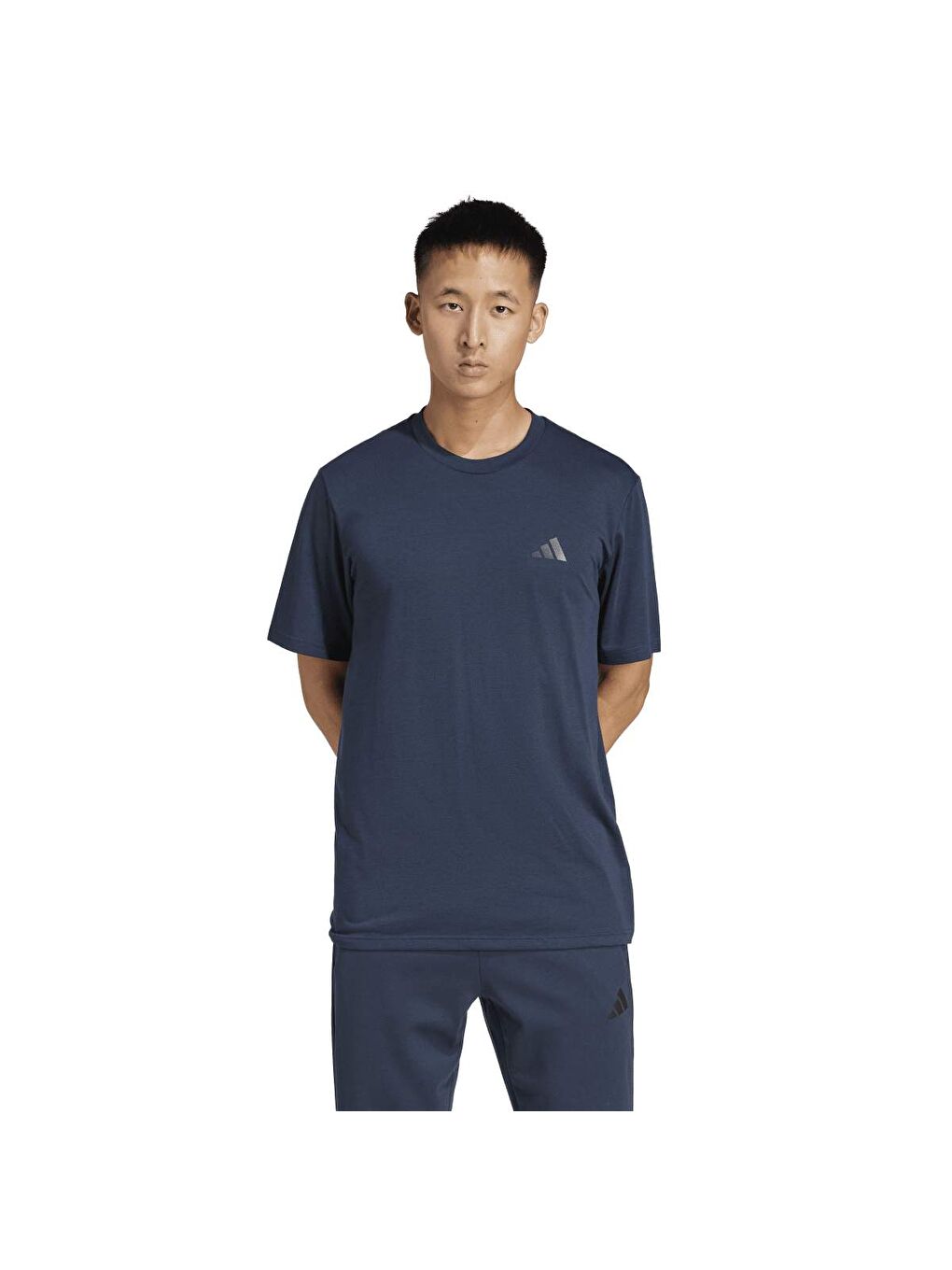 Training Essentials Comf Erkek Lacivert Yuvarlak Yaka Spor Tişört
