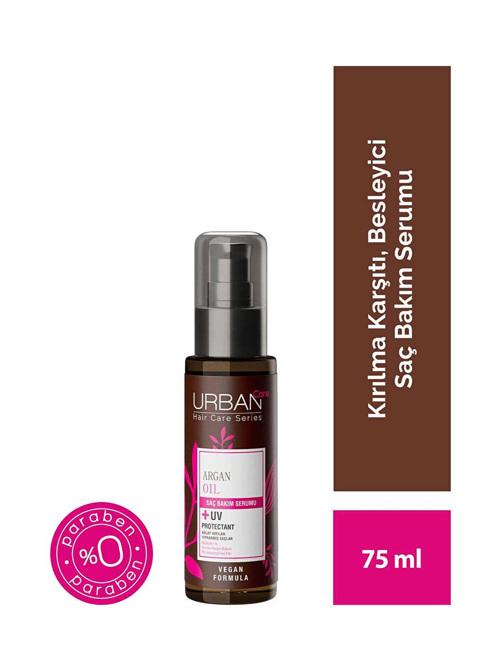 Urban Care Argan Yağı Kolay Kırılan Yıpranmış Saçlara Özel Saç Bakım Serumu-Vegan-75 ml