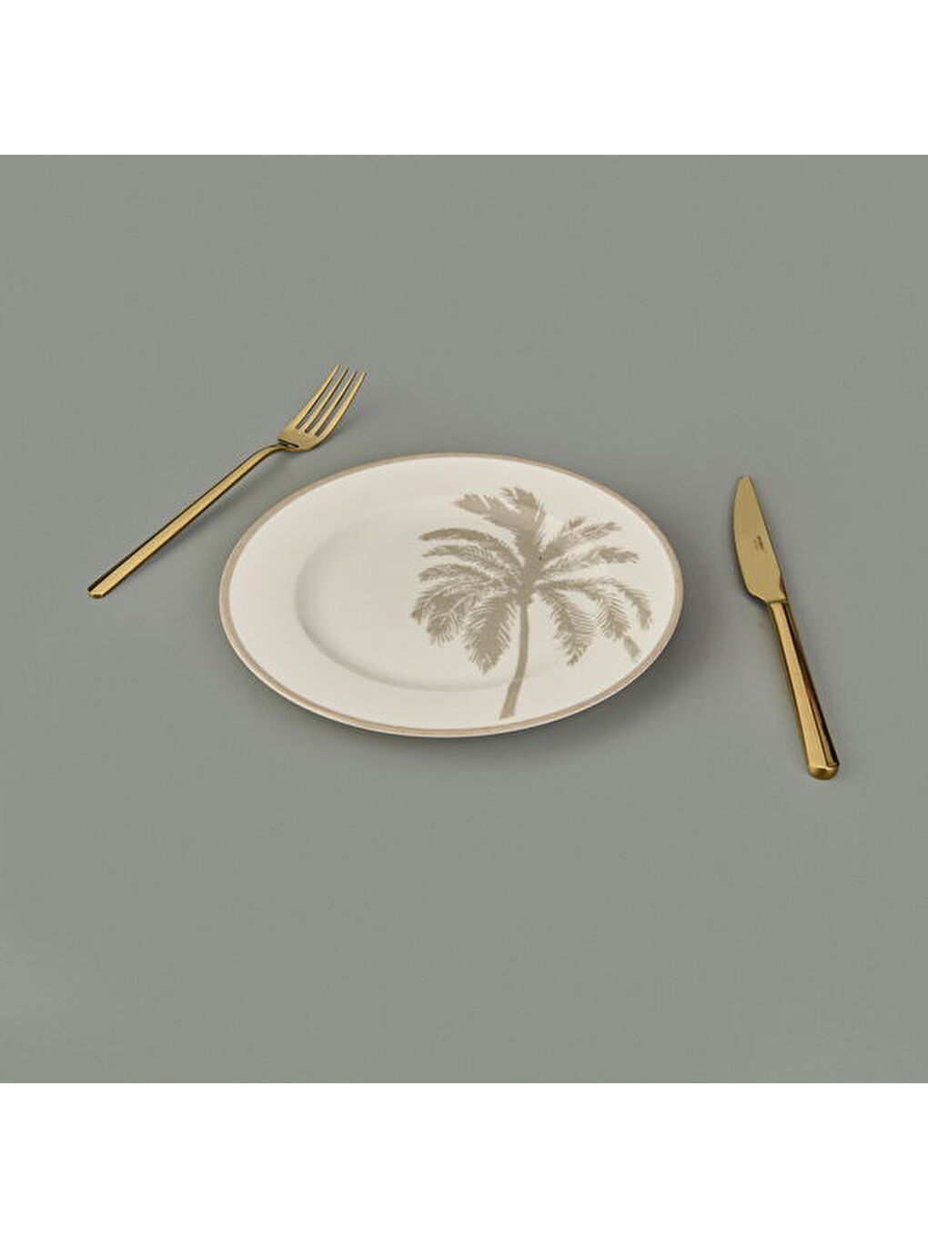 Ekru Kitchen Palm Tatlı ve Kahvaltı Tabağı - Krem / Bej - 21 cm-3