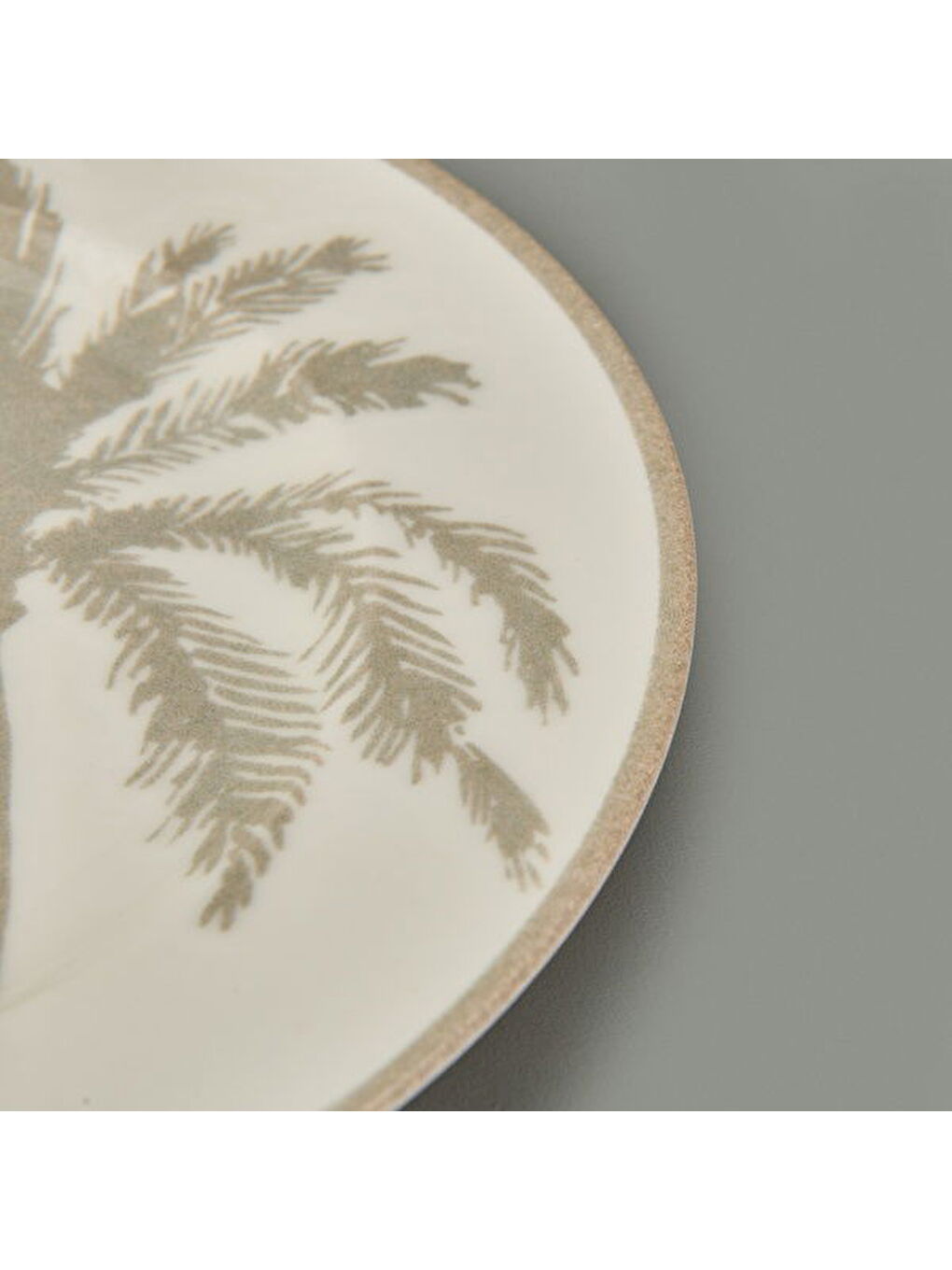 Ekru Kitchen Palm Tatlı ve Kahvaltı Tabağı - Krem / Bej - 21 cm-1