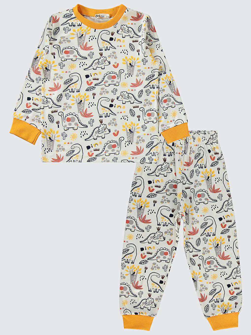 Kahverengi Boys Erkek Çocuk Pijama Takımı 2-5 Yaş Hardal